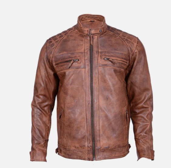 Premium Leather Jacket - Checks - Image 3