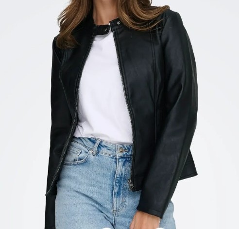 Ladies Black Leather Jacket - Image 2