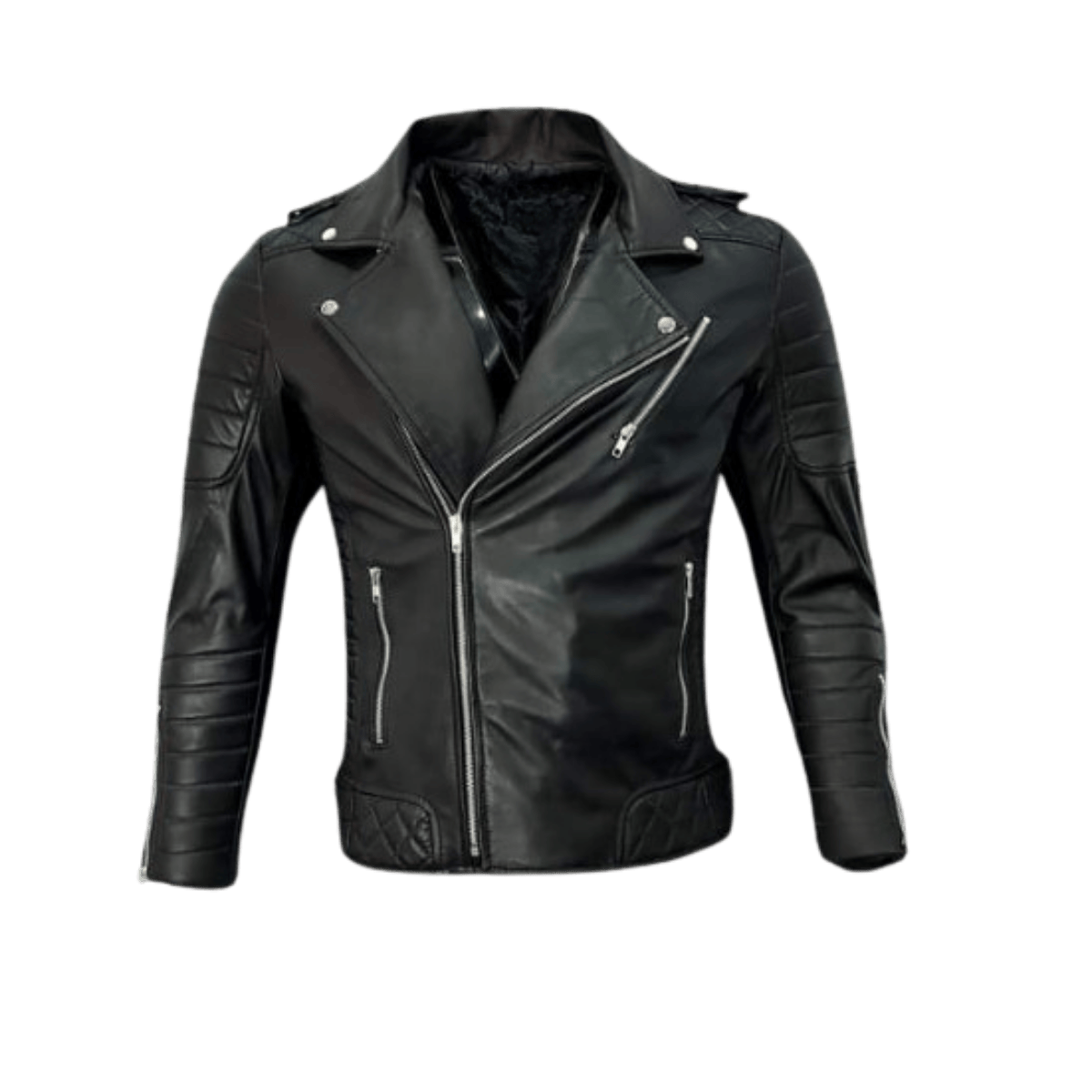 Leather Biker Jacket - Hover