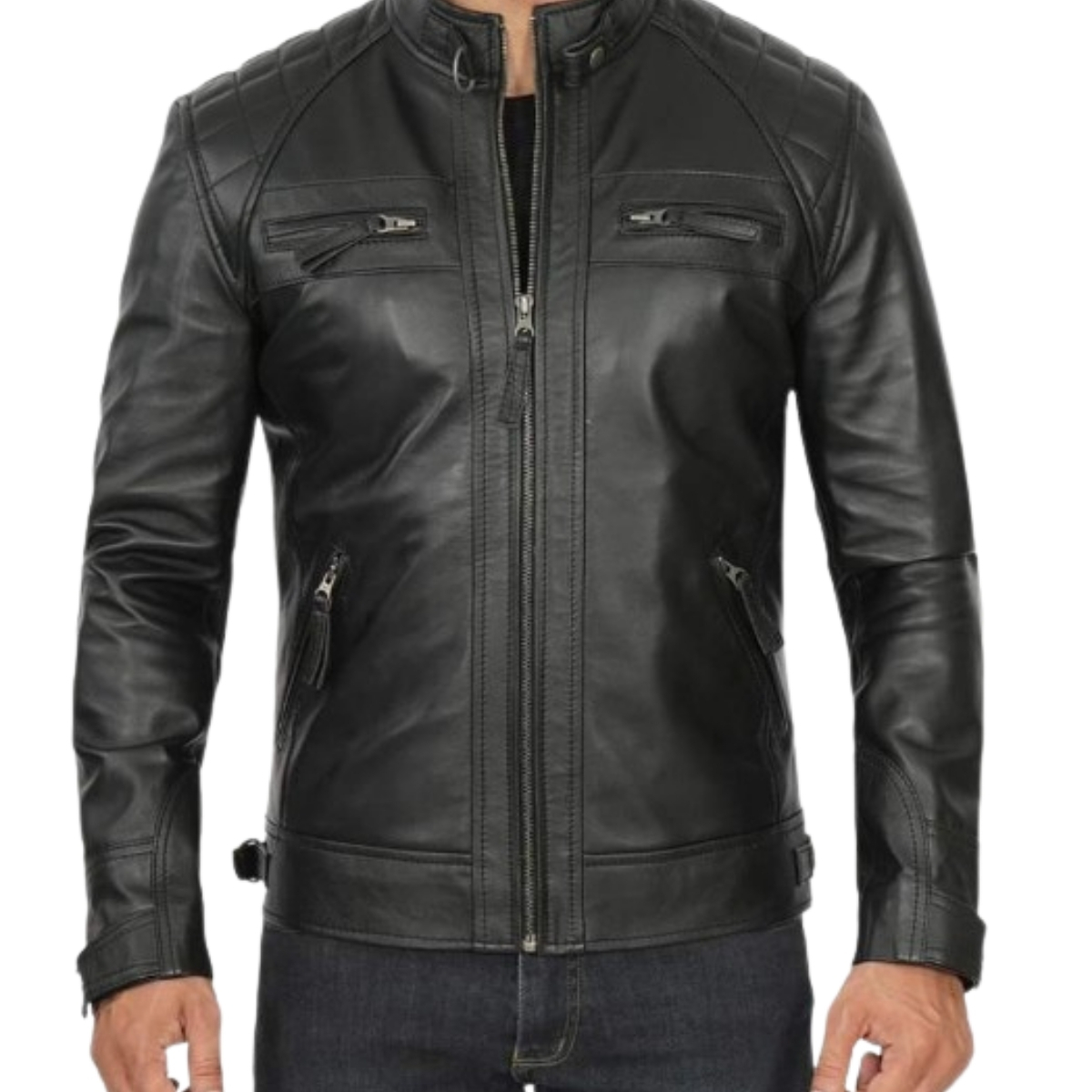 Premium Leather Jacket - Checks